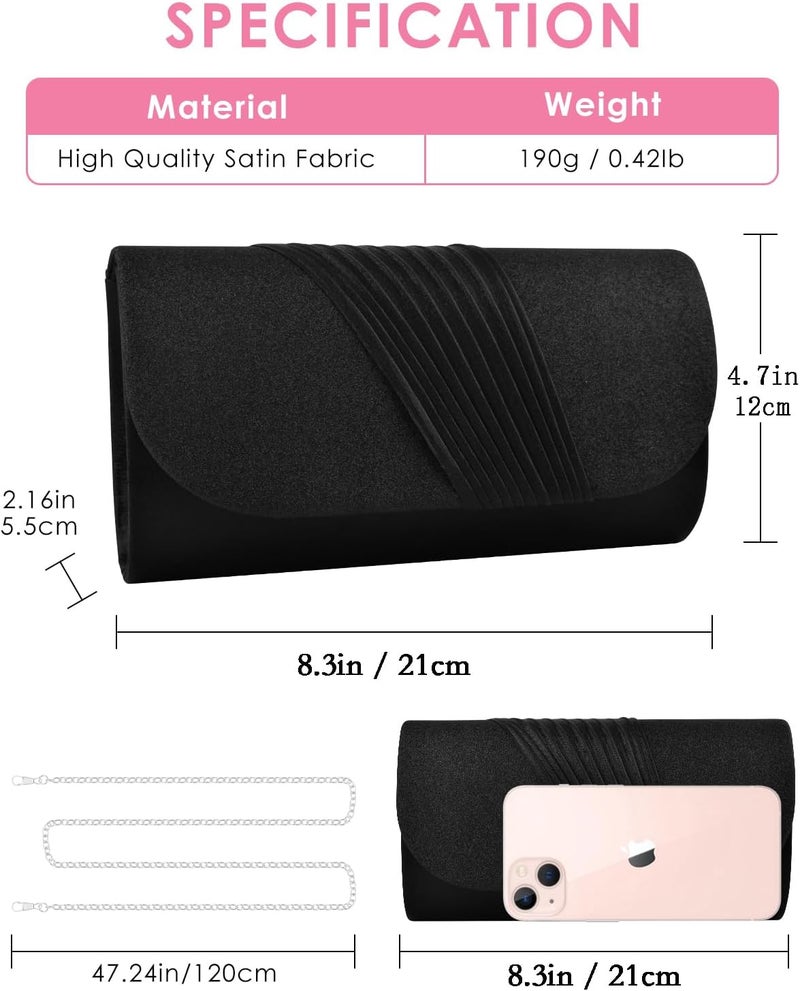 TINDTOP Clutch Purses for Women Evening Handbags for Formal Wedding Party Cocktail Prom Crossbody Shoulder Envelope Bag - Image 3